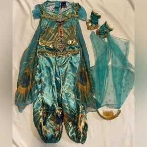 Kids Peacock Princess Costume - Teal and Gold